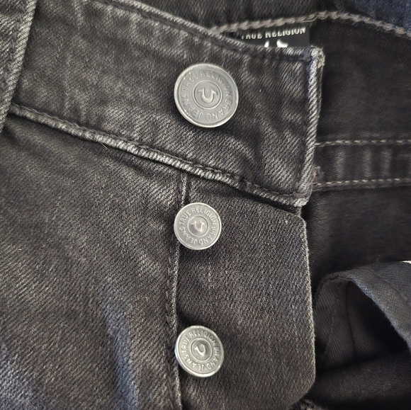 True Religion FINN FRAYED SKINNY MENS JEAN Black zippers size 28 - Picture 12 of 15